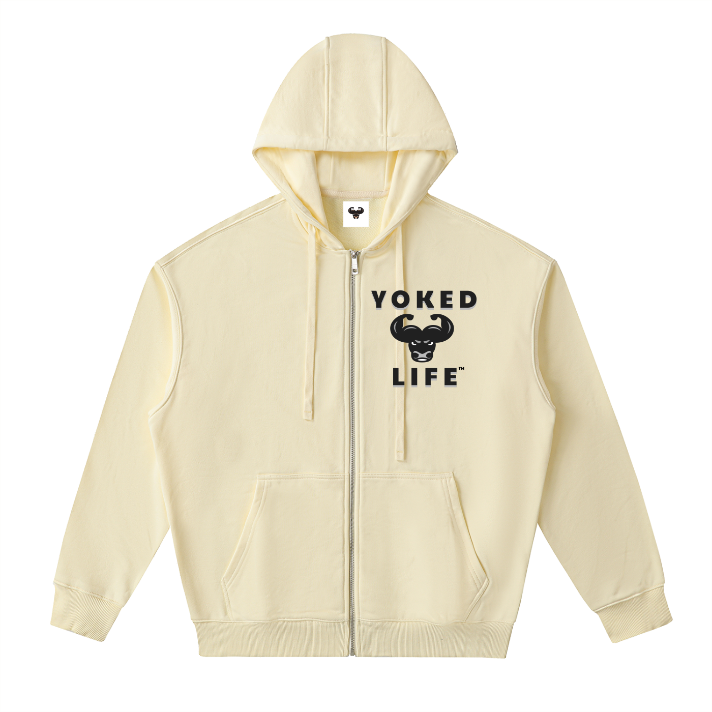 Drop-Shoulder Zip Up Hoodie