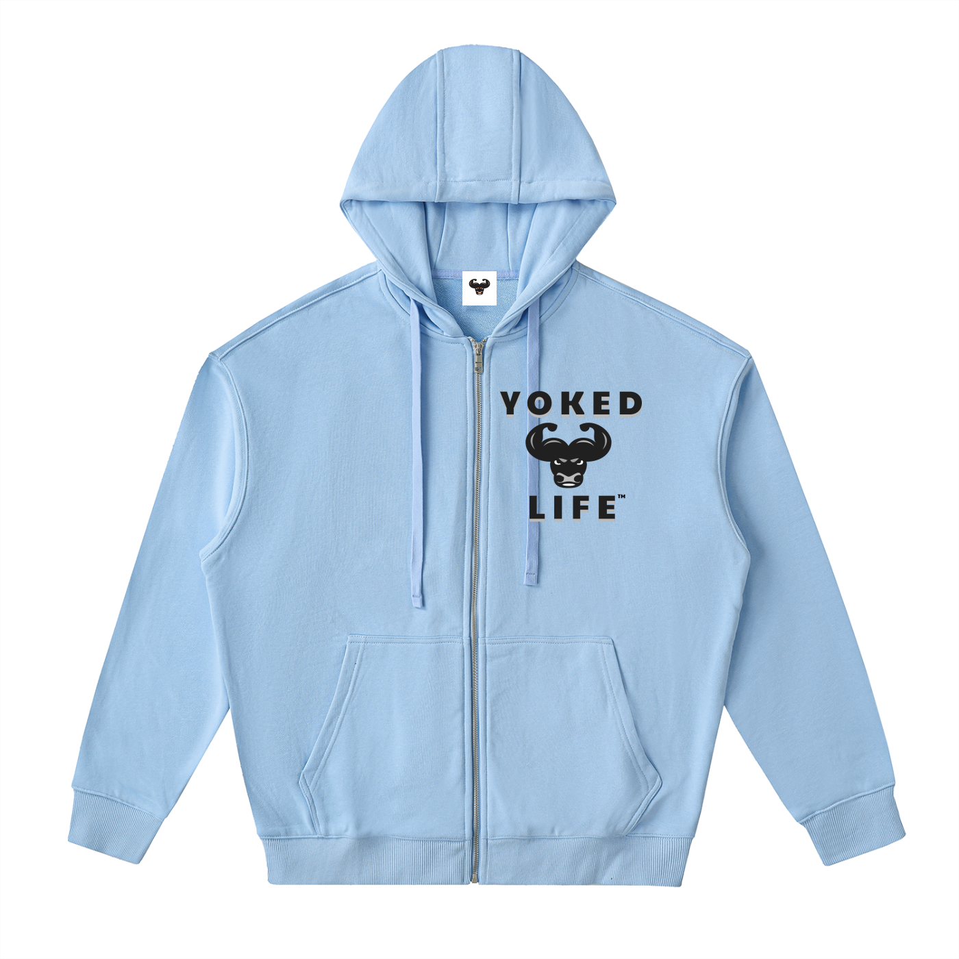 Drop-Shoulder Zip Up Hoodie