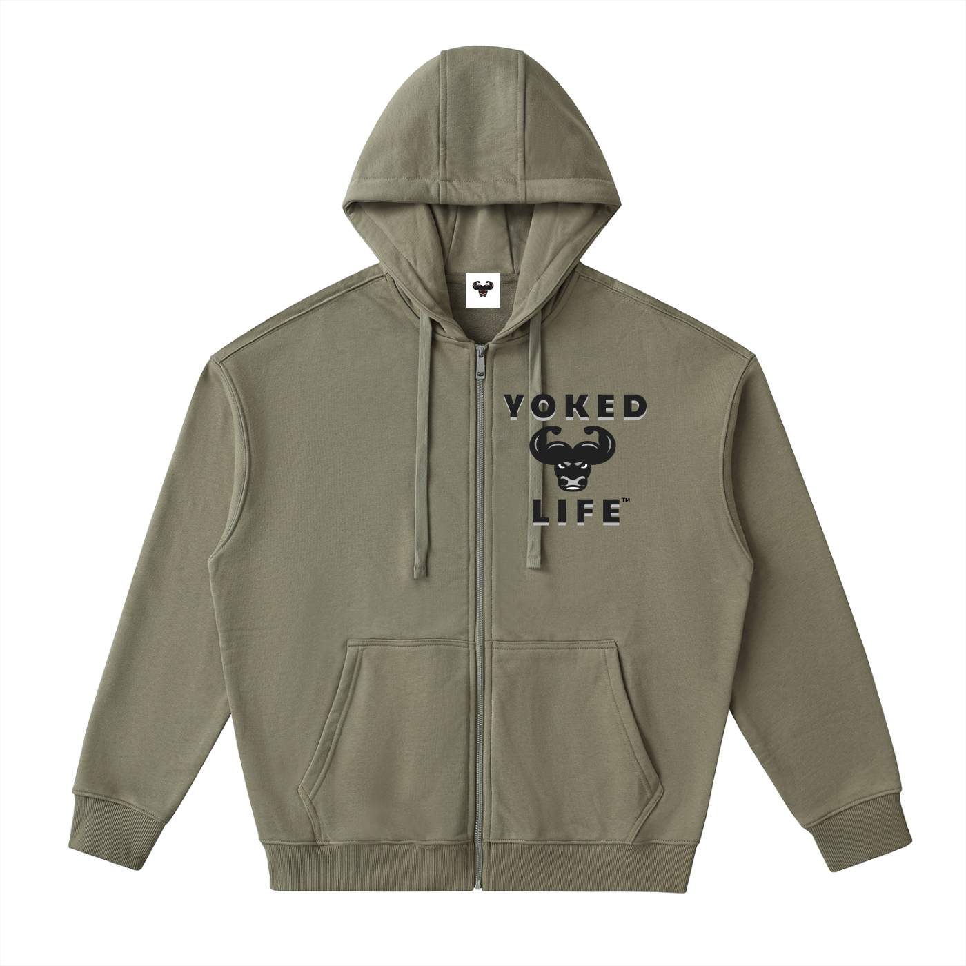 Drop-Shoulder Zip Up Hoodie