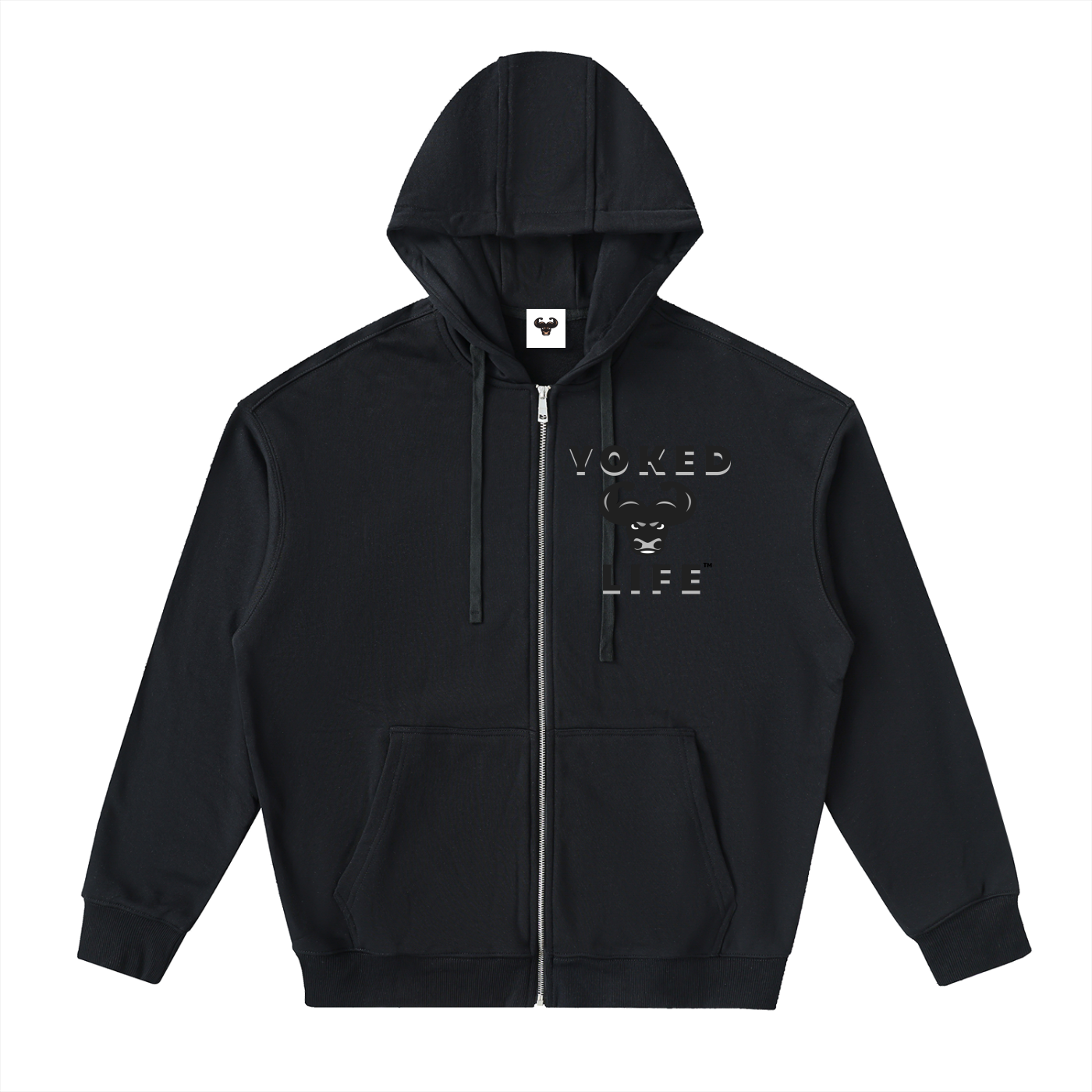 Drop-Shoulder Zip Up Hoodie